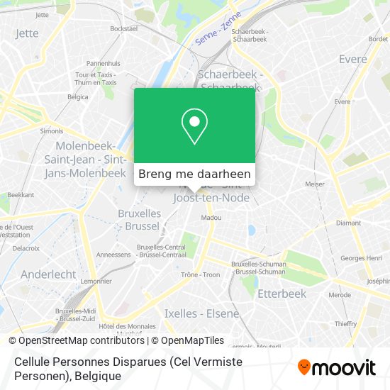 Cellule Personnes Disparues (Cel Vermiste Personen) kaart