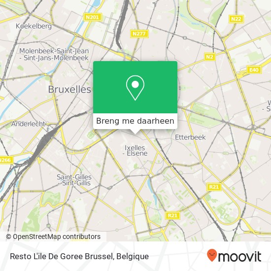 Resto L'ile De Goree Brussel kaart