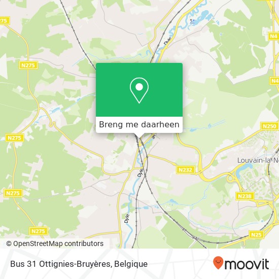 Bus 31 Ottignies-Bruyères kaart