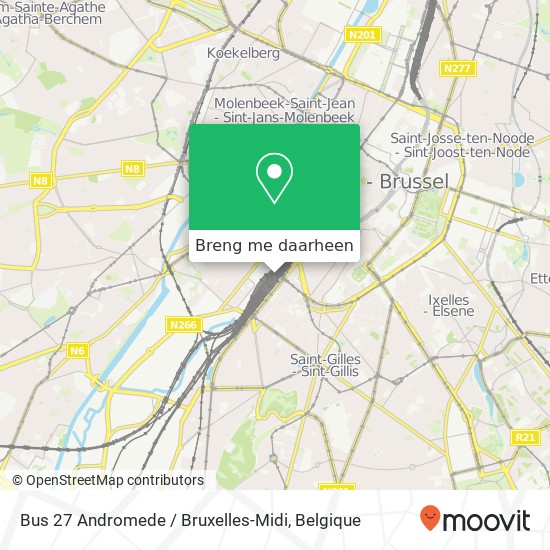 Bus 27 Andromede / Bruxelles-Midi kaart