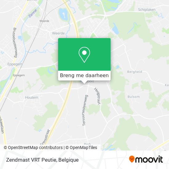 Zendmast VRT Peutie kaart