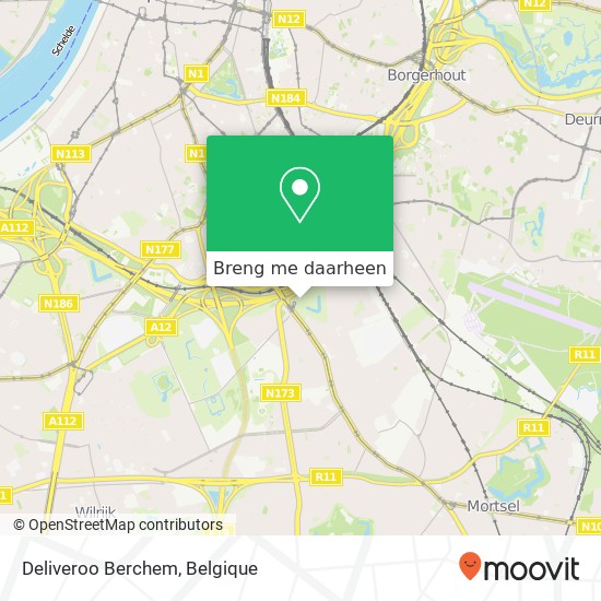 Deliveroo Berchem kaart