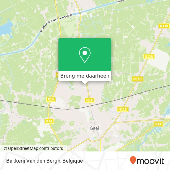 Bakkerij Van den Bergh kaart