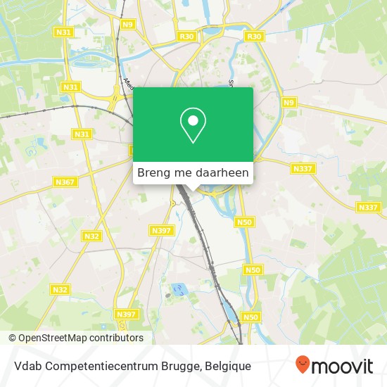 Vdab Competentiecentrum Brugge kaart