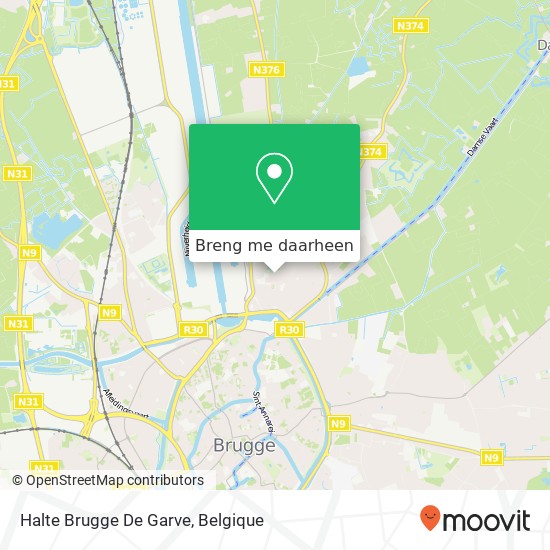 Halte Brugge De Garve kaart
