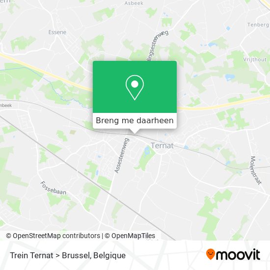 Trein Ternat > Brussel kaart