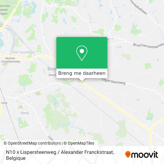 N10 x Lispersteenweg / Alexander Franckstraat kaart