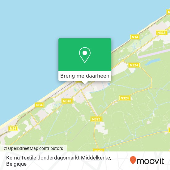 Kema Textile donderdagsmarkt Middelkerke kaart