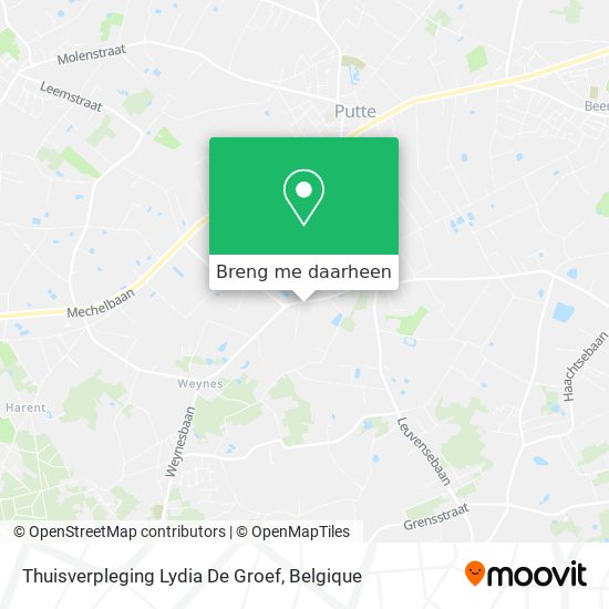 Thuisverpleging Lydia De Groef kaart