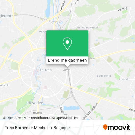 Trein Bornem > Mechelen kaart
