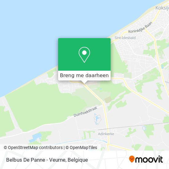 Belbus De Panne - Veurne kaart