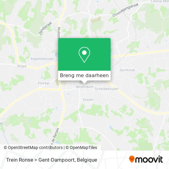 Trein Ronse > Gent-Dampoort kaart