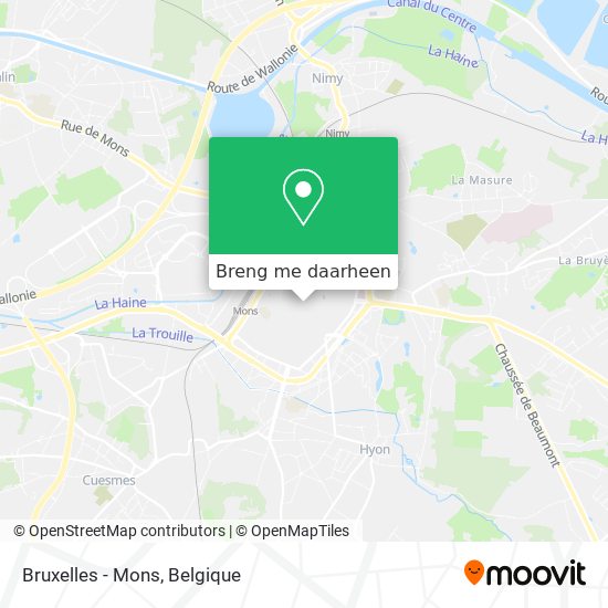 Bruxelles - Mons kaart
