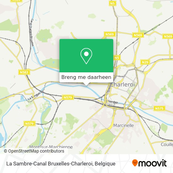 La Sambre-Canal Bruxelles-Charleroi kaart