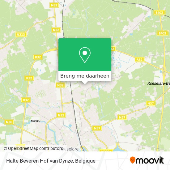 Halte Beveren Hof van Dynze kaart