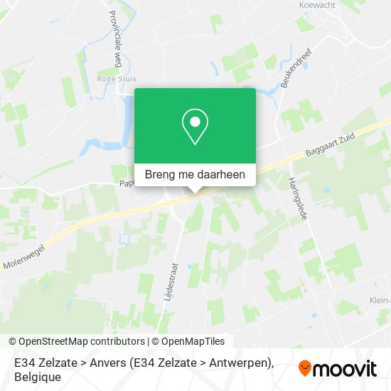 E34 Zelzate > Anvers kaart