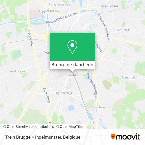 Trein Brugge > Ingelmunster kaart