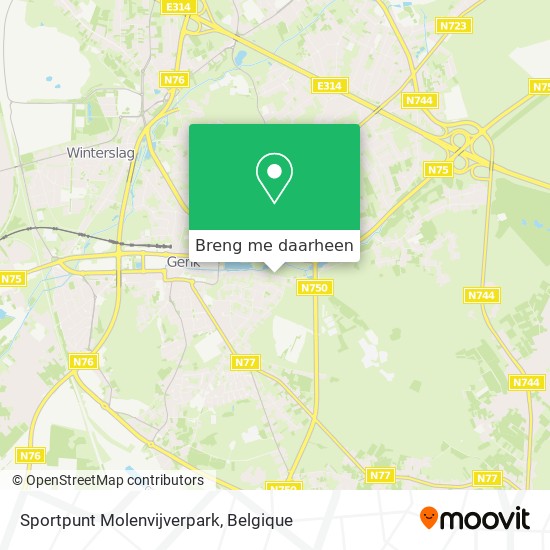 Sportpunt Molenvijverpark kaart