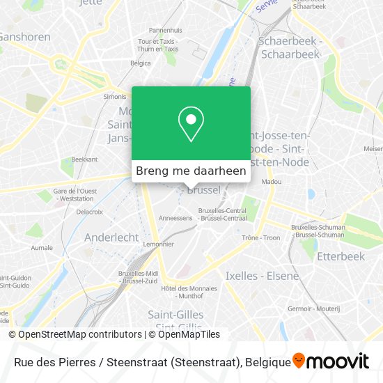 Rue des Pierres / Steenstraat kaart