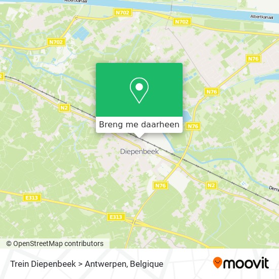 Trein Diepenbeek > Antwerpen kaart