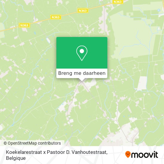 Koekelarestraat x Pastoor D. Vanhoutestraat kaart