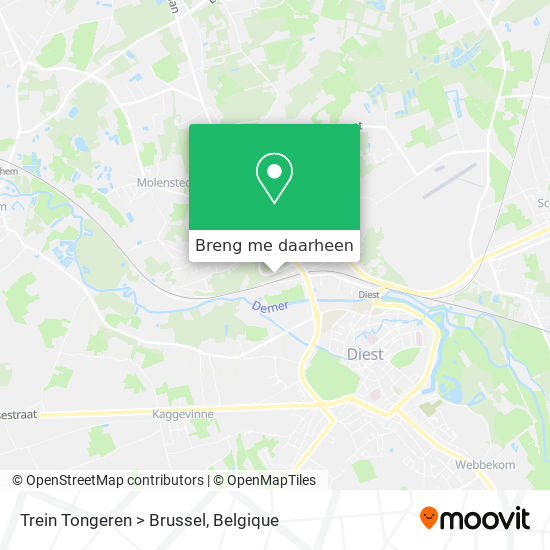 Trein Tongeren > Brussel kaart