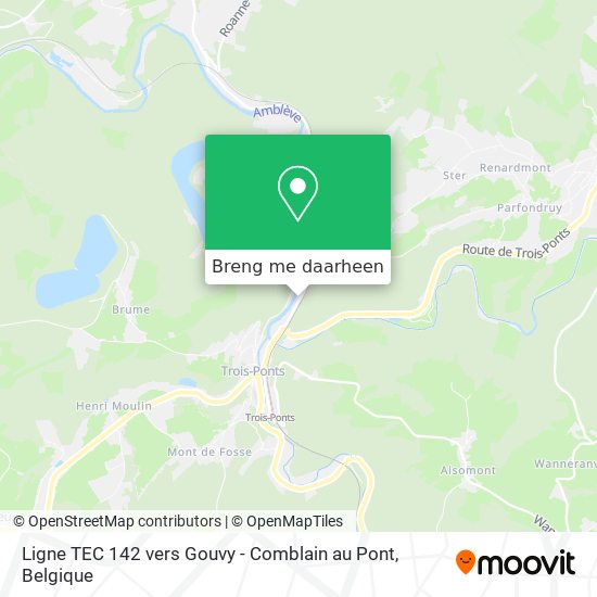 Ligne TEC 142 vers Gouvy - Comblain au Pont kaart