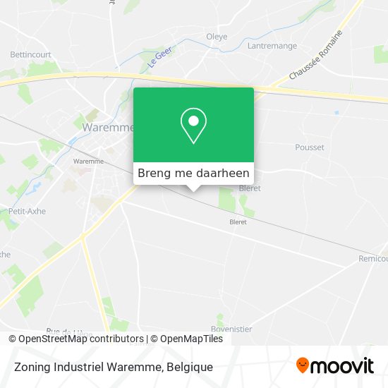 Zoning Industriel Waremme kaart