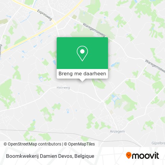 Boomkwekerij Damien Devos kaart