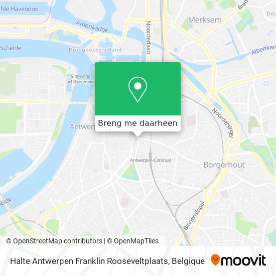 Halte Antwerpen Franklin Rooseveltplaats kaart