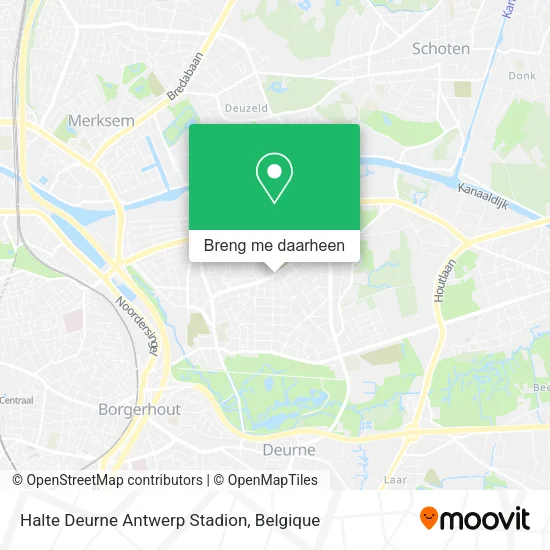 Halte Deurne Antwerp Stadion kaart