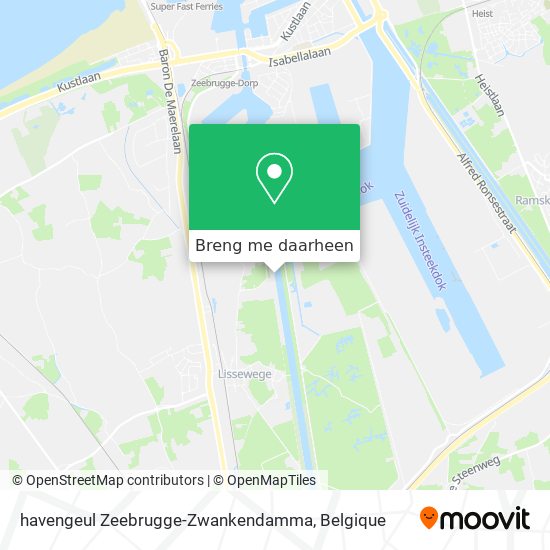 havengeul Zeebrugge-Zwankendamma kaart