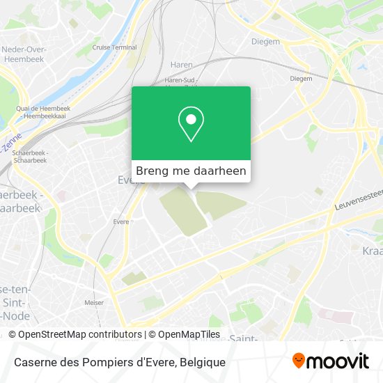 Caserne des Pompiers d'Evere kaart