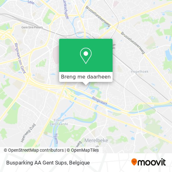 Busparking AA Gent Sups kaart