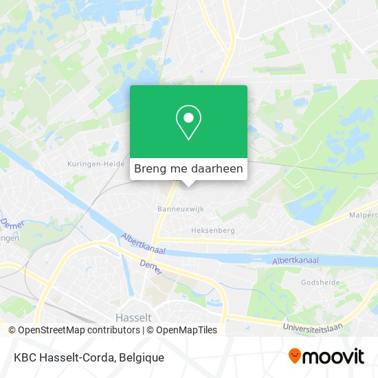 KBC Hasselt-Corda kaart