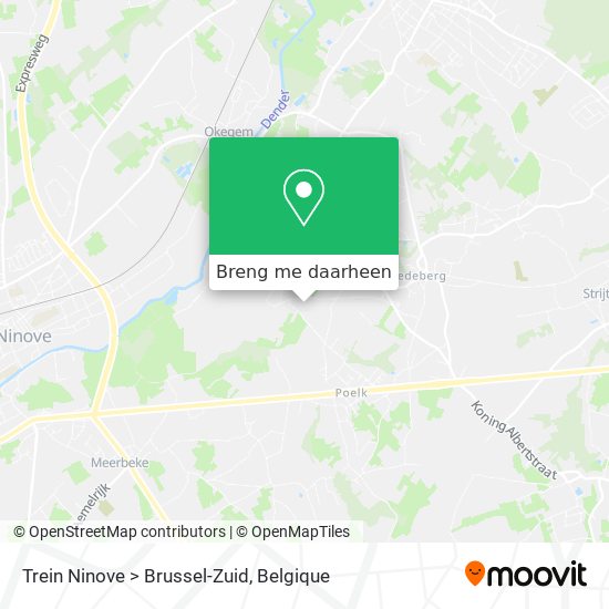 Trein Ninove > Brussel-Zuid kaart