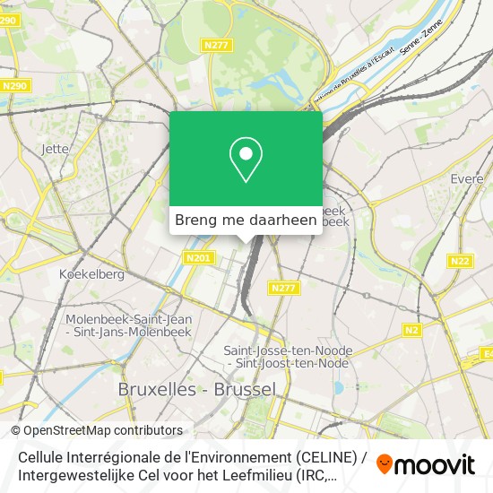 Cellule Interrégionale de l'Environnement (CELINE) / Intergewestelijke Cel voor het Leefmilieu (IRC kaart