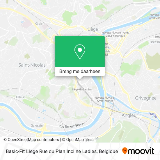 Basic-Fit Liege Rue du Plan Incline Ladies kaart