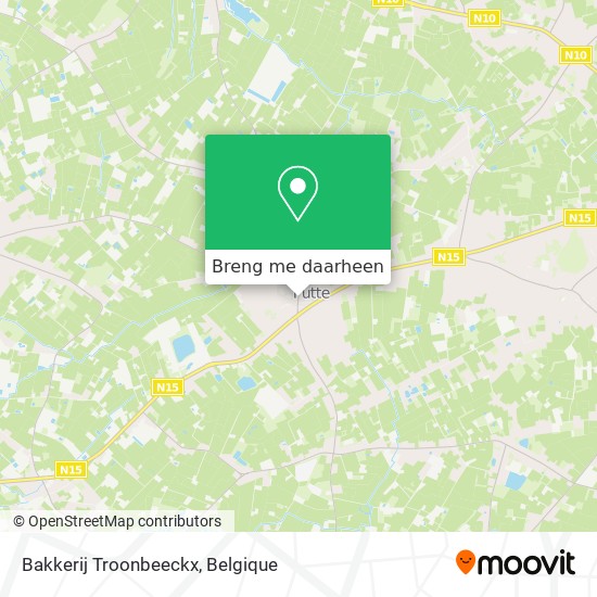 Bakkerij Troonbeeckx kaart