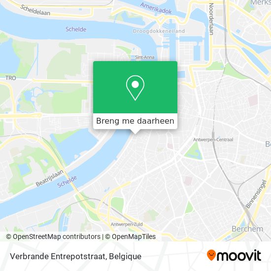 Verbrande Entrepotstraat kaart