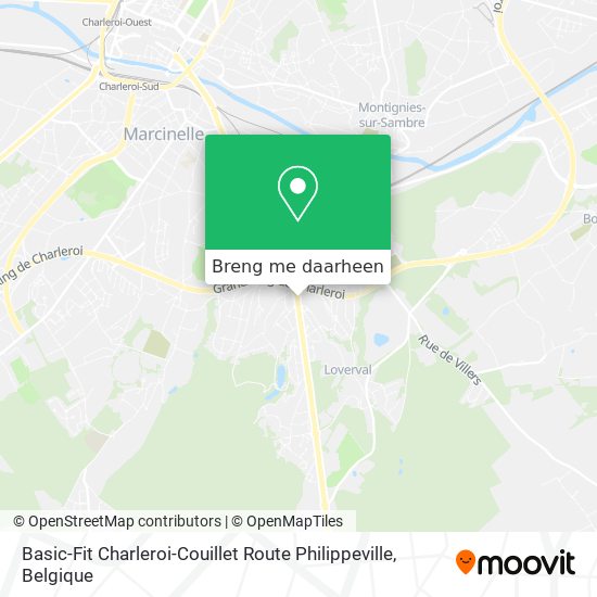 Basic-Fit Charleroi-Couillet Route Philippeville kaart