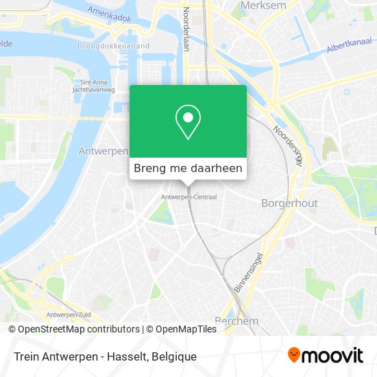 Trein Antwerpen - Hasselt kaart