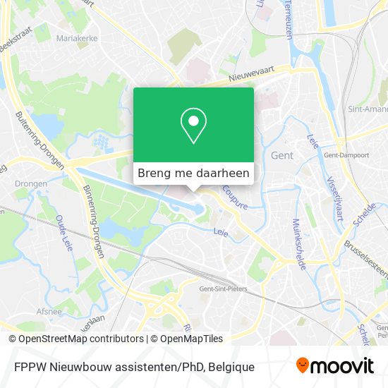 FPPW Nieuwbouw assistenten/PhD kaart