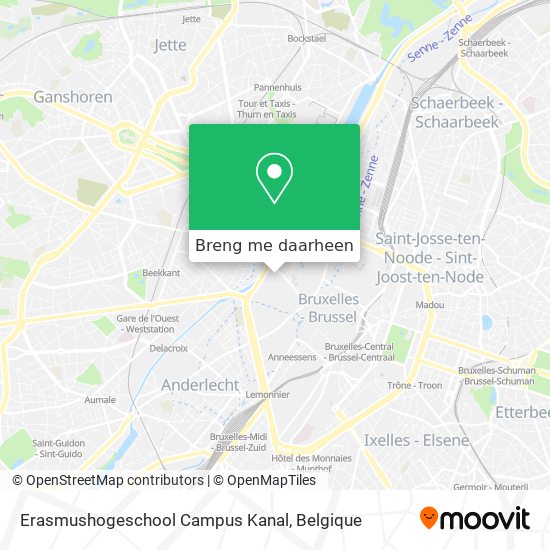 Erasmushogeschool Campus Kanal kaart