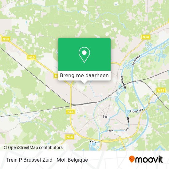 Trein P Brussel-Zuid - Mol kaart