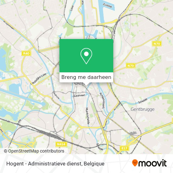 Hogent - Administratieve dienst kaart