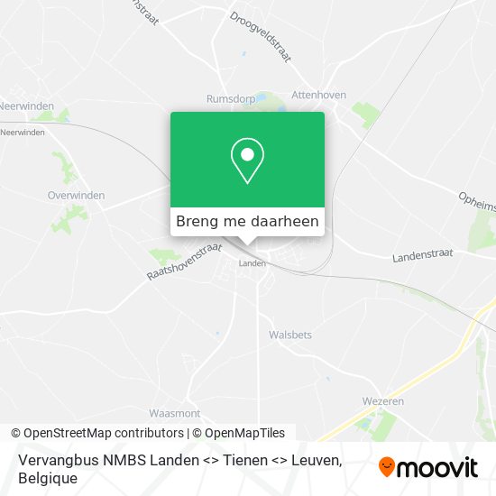 Vervangbus NMBS Landen <> Tienen <> Leuven kaart
