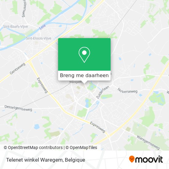 Telenet winkel Waregem kaart