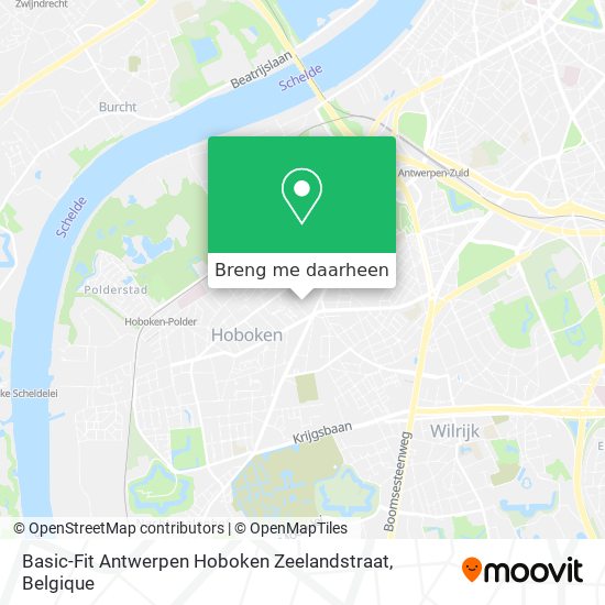 Basic-Fit Antwerpen Hoboken Zeelandstraat kaart