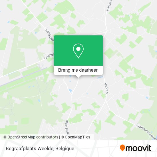 Begraafplaats Weelde kaart